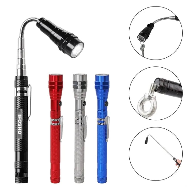 Flexible Magnetic Pickup Tool w/ Telescoping LED Flashlight