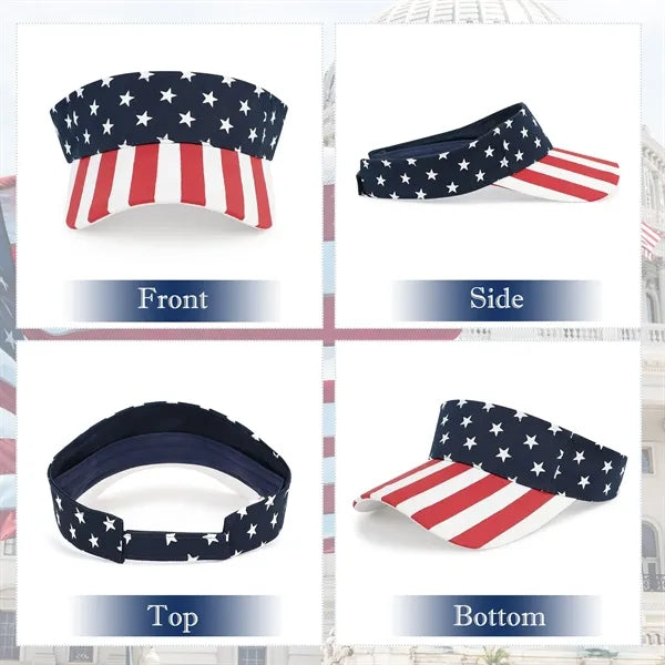 American Flag Sun Visor Hat