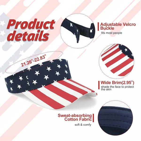 American Flag Sun Visor Hat