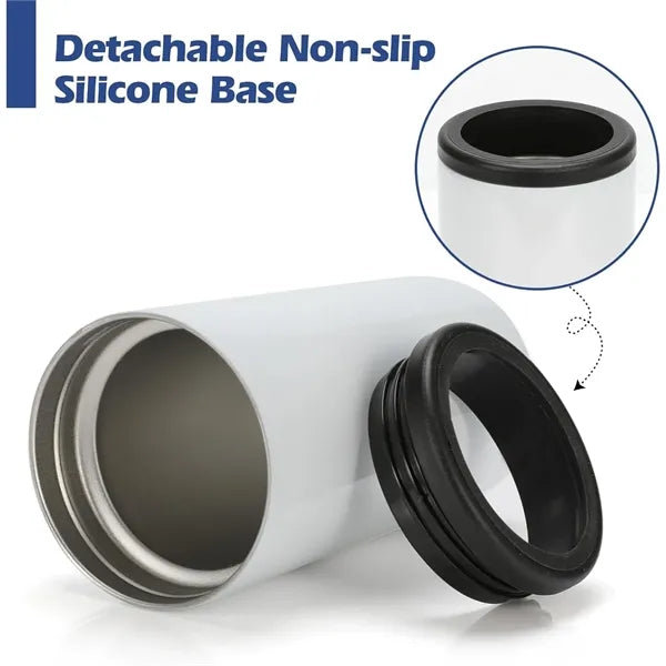 12 oz White Stainless Steel Can Cooler Beer Holder