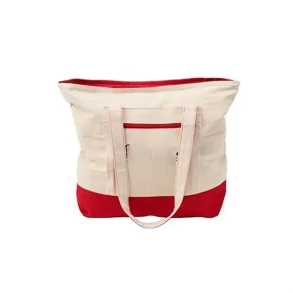 12 Oz. Cotton Canvas Zippered Boat Tote