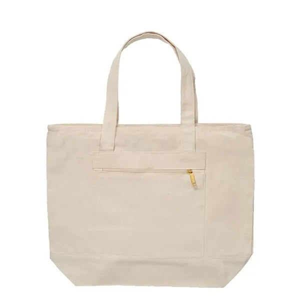 12 Oz. Cotton Canvas Zippered Boat Tote