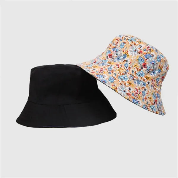Cotton Floral Printed Sunshade Reversible Bucket Hat