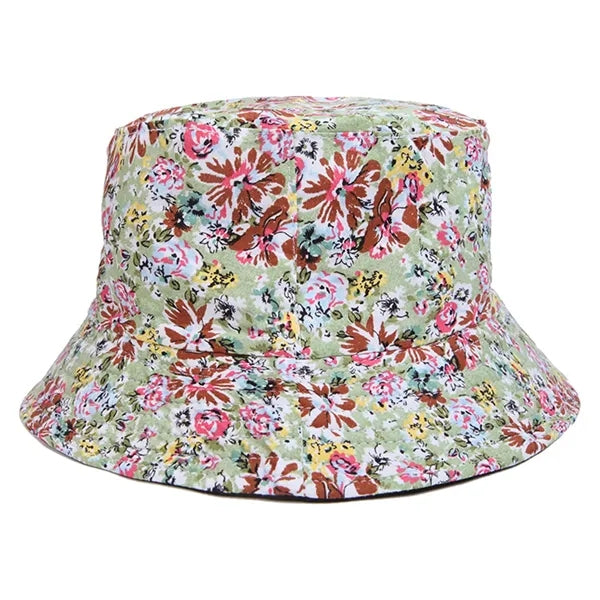 Cotton Floral Printed Sunshade Reversible Bucket Hat