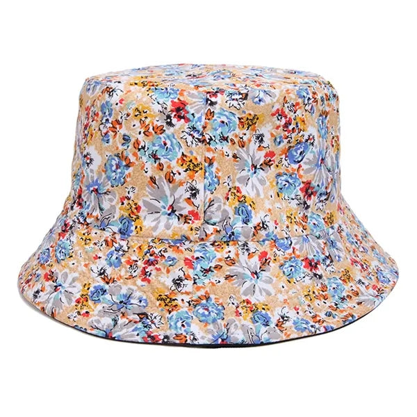 Cotton Floral Printed Sunshade Reversible Bucket Hat