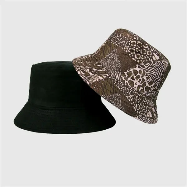 Zebra Splicing Color Printed Reversible Fisherman Hat