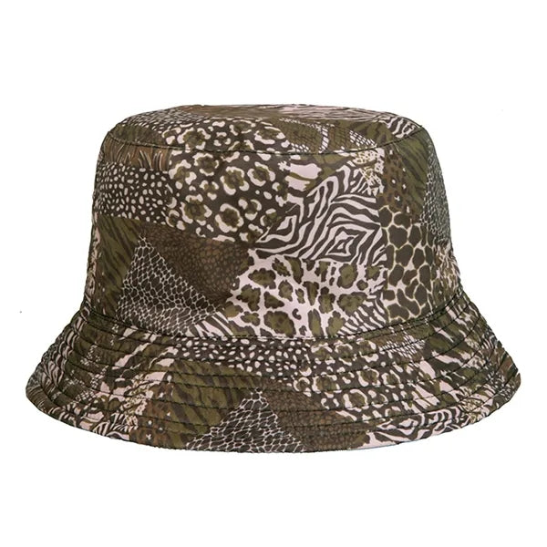 Zebra Splicing Color Printed Reversible Fisherman Hat