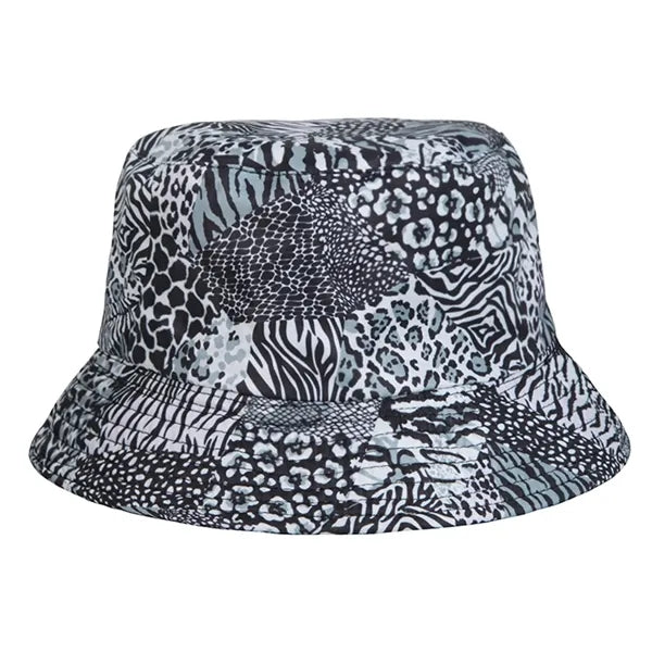 Zebra Splicing Color Printed Reversible Fisherman Hat