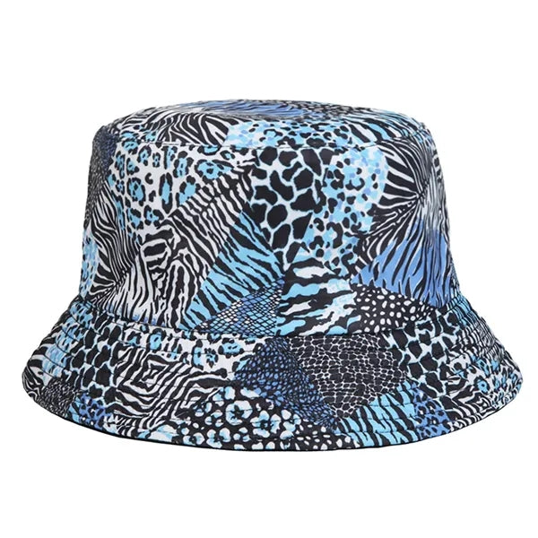 Zebra Splicing Color Printed Reversible Fisherman Hat