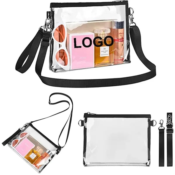 PVC Clear Crossbody Bag for Sports Events Festivals Concerts