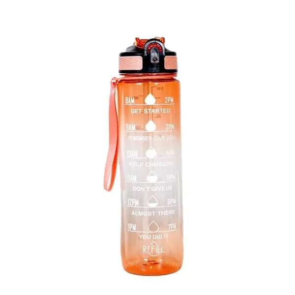 Gradient Leakproof Water Bottle with Straw & Lid