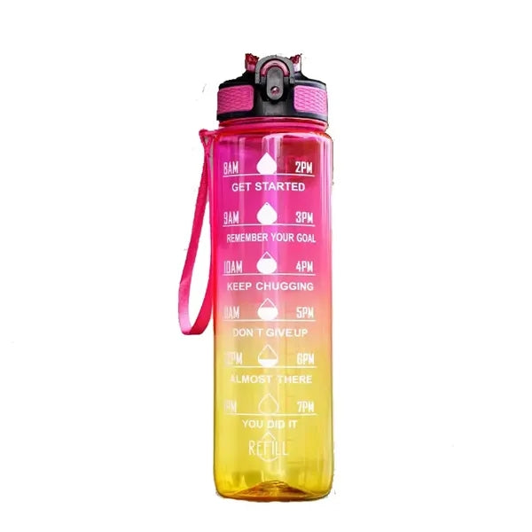 Gradient Leakproof Water Bottle with Straw & Lid