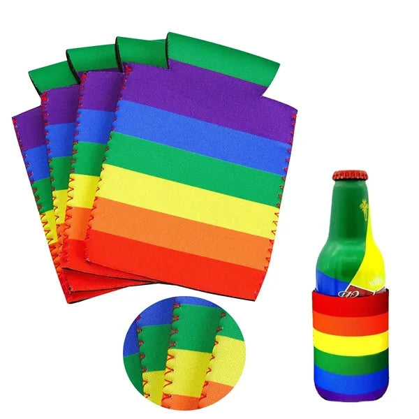 Neoprene Collapsible Rainbow Can Cooler
