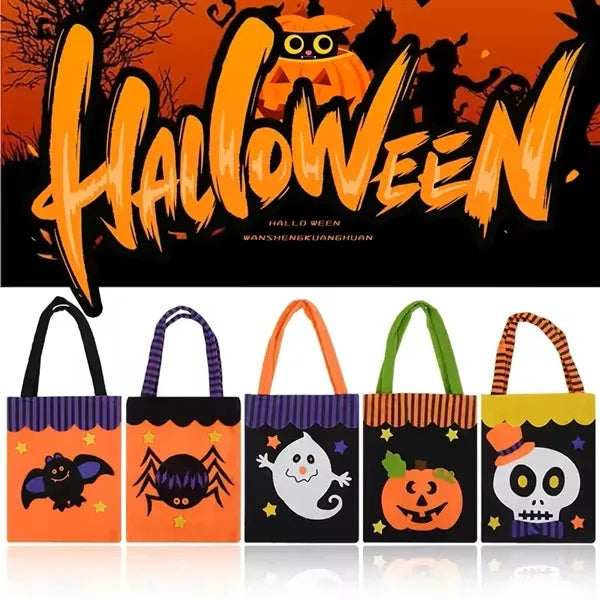 Goody Candy Bucket Pumpkin Halloween Trick or Treat Bags