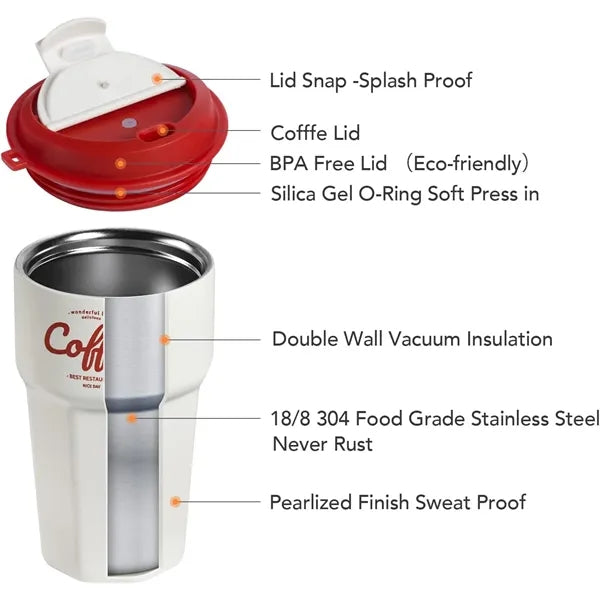 14oz Double-Wall Stainless Steel Coffee Cup