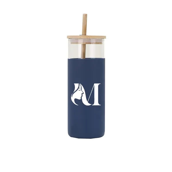 20 oz Glass Water Bottle Straw Silicone Protective Sleeve