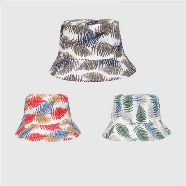 Leaf Printed Personalized Shade Bucket Hat