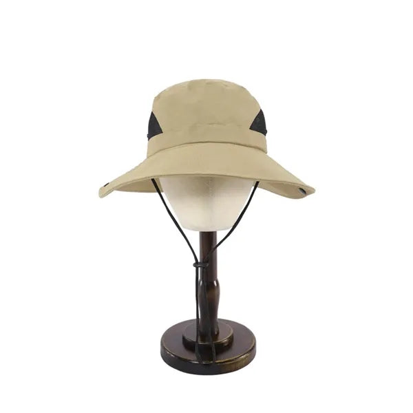 Foldable Mesh Waterproof Wide Brim Sun Hat with Strap