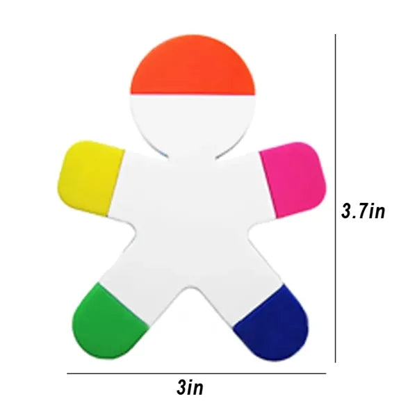 Unique Plastic Man Shaped 5 Colors Highlighter Pen