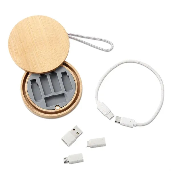 3-in-1 Bamboo Charging Cable Set