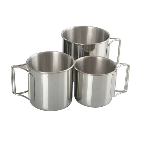 10 oz. Stainless Steel Camping Mug with Folding Handle