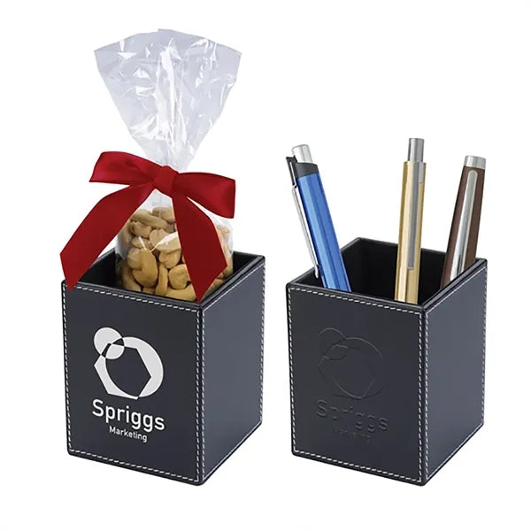 Classic Faux Leather Pen Holder