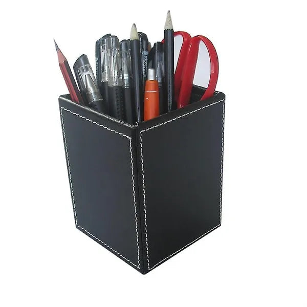 Classic Faux Leather Pen Holder