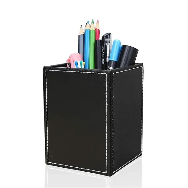 Classic Faux Leather Pen Holder