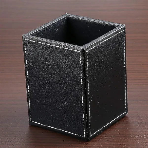 Classic Faux Leather Pen Holder