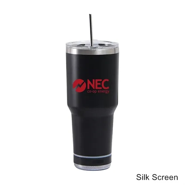 30 oz Stainless Steel Bluetooth Speaker Cup with Straw