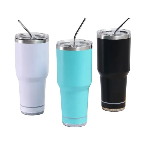 30 oz Stainless Steel Bluetooth Speaker Cup with Straw