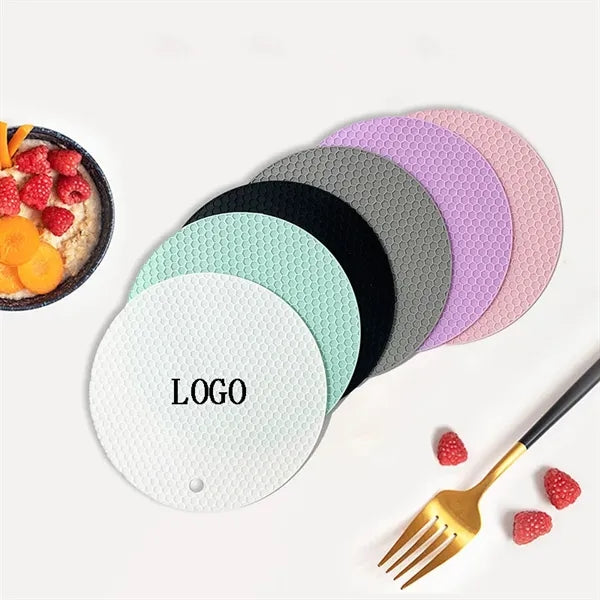 7 3/5" Silicone Round Nonslip Heat Insulated Hot Pot Mat