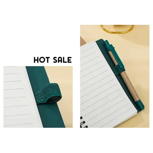 Lined Spiral Notebook Cover Notepad with Pen