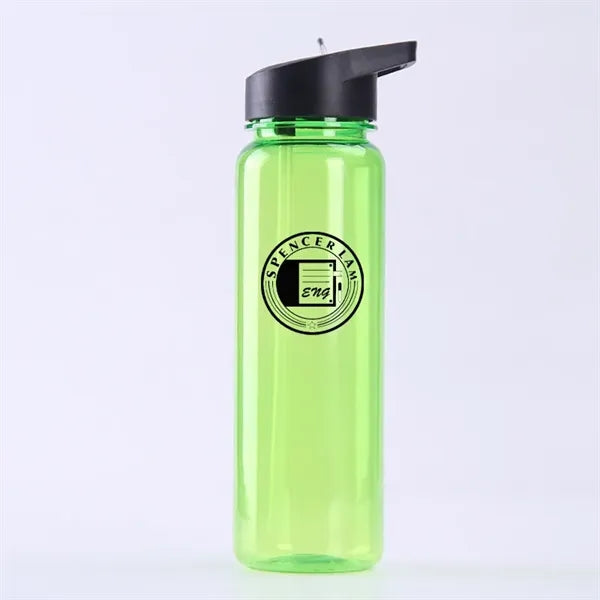 24 oz Tritan Plastic Sports Water Bottle with Flip Top Straw