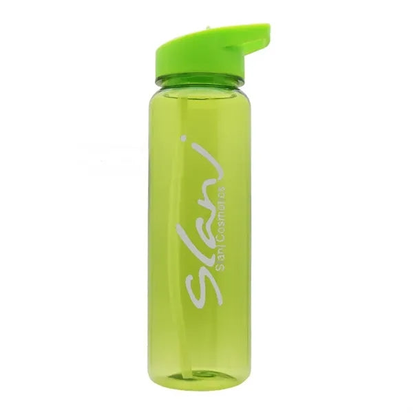 24 oz Tritan Plastic Sports Water Bottle with Flip Top Straw