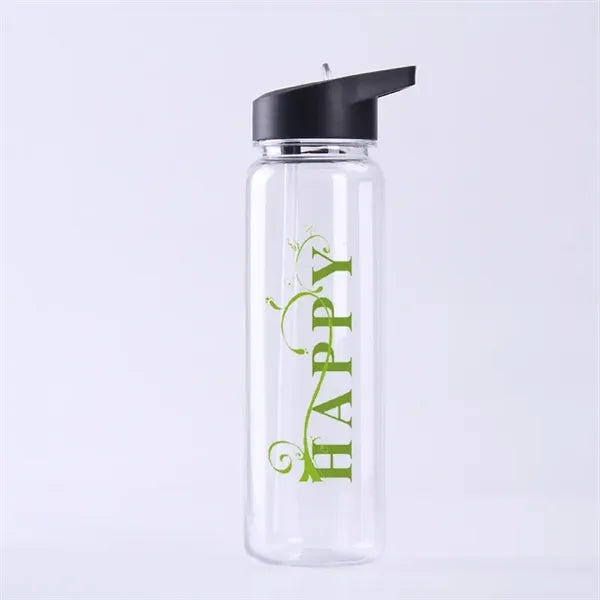 24 oz Tritan Plastic Sports Water Bottle with Flip Top Straw