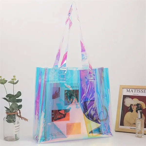 Fashion Laser Iridescent PVC Clear Waterproof Handbags
