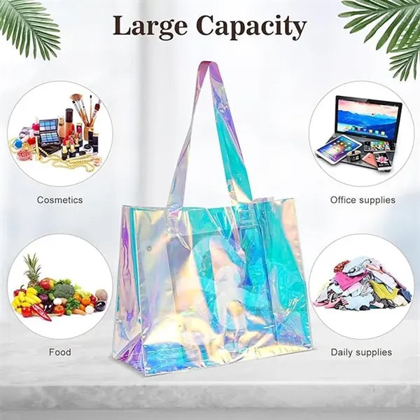 Fashion Laser Iridescent PVC Clear Waterproof Handbags