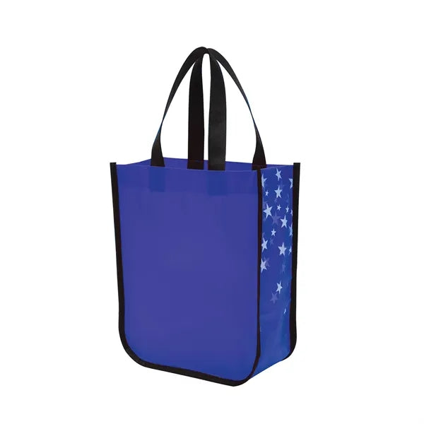 Round Corner Laminated Fashion Tote - 9"w x 11"h x 4"d