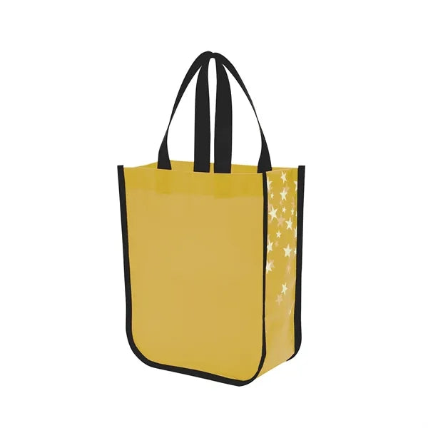 Round Corner Laminated Fashion Tote - 9"w x 11"h x 4"d