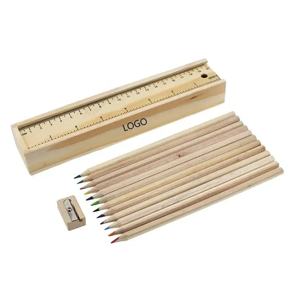 12 Colored Wood Pencils Set