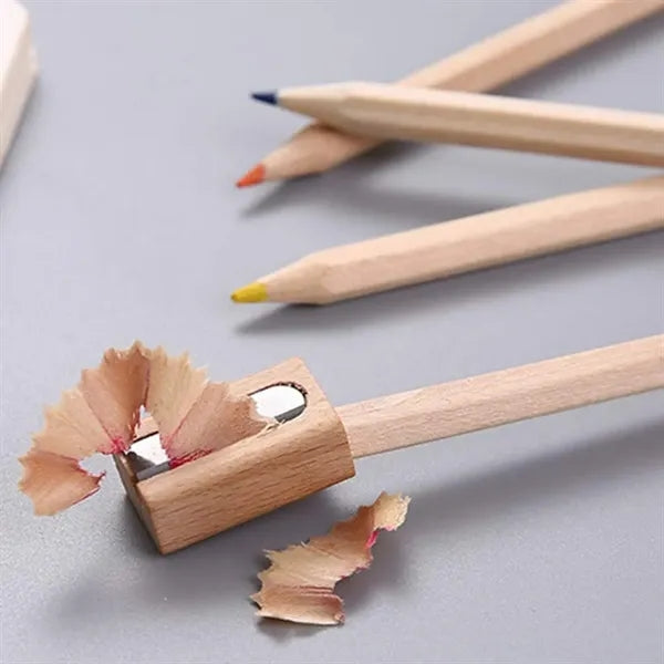 12 Colored Wood Pencils Set