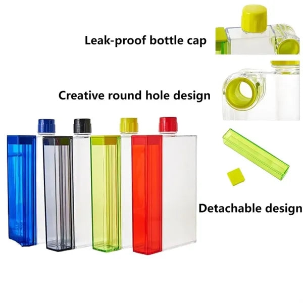 Creative Portable Clear Square Water Bottle