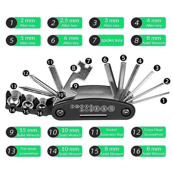 16-in-1 Folding Set Bike Repair Multi-Function Tools