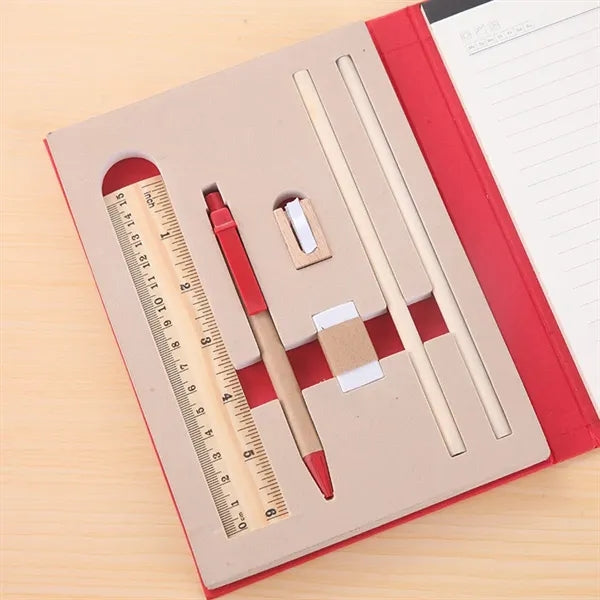 Kraft Notebook Pen Composition Sticky Set