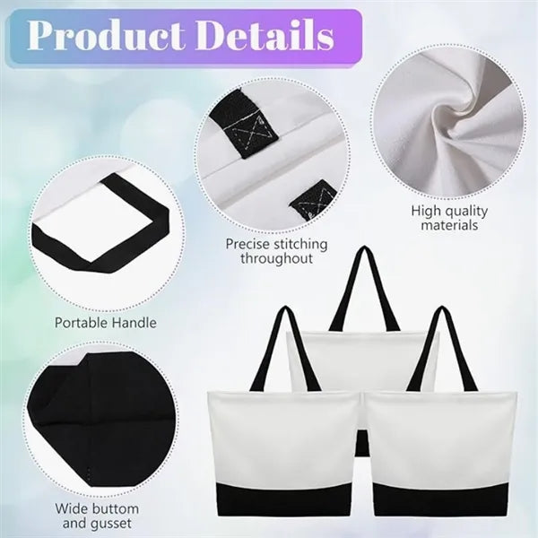 Full Color Customizable Canvas Tote Bag Reticule
