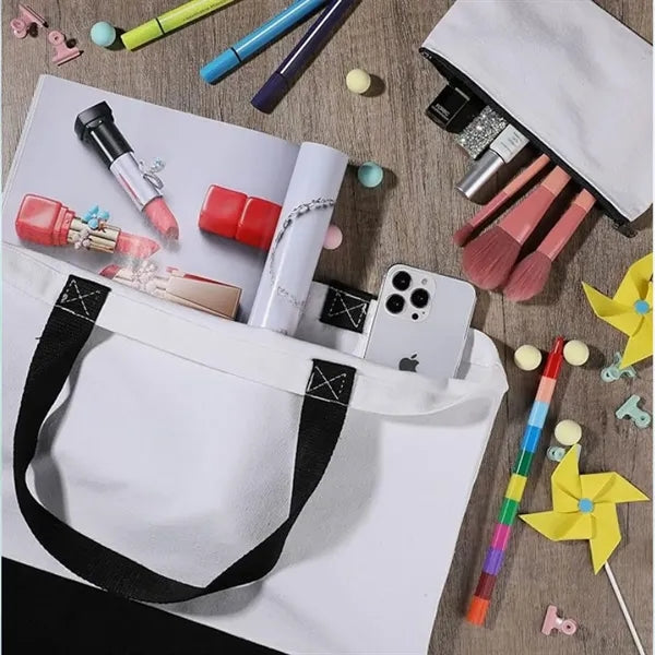 Full Color Customizable Canvas Tote Bag Reticule