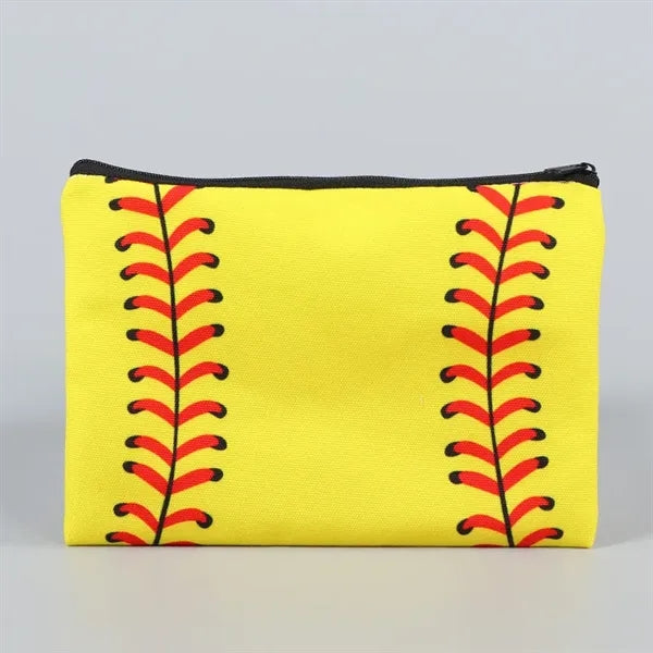 Pencil Case Baseball Creative Pattern Zipper Canvas Bag