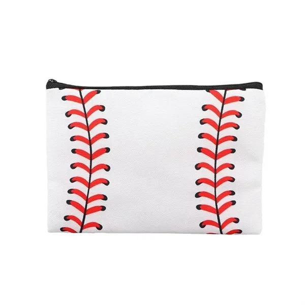 Pencil Case Baseball Creative Pattern Zipper Canvas Bag