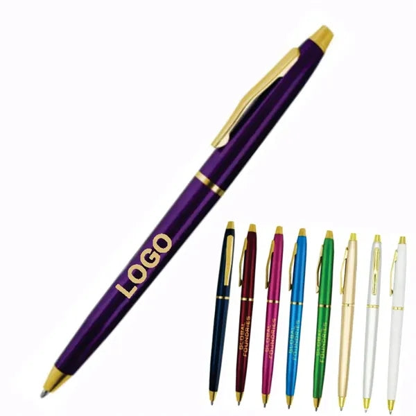 Cooper Retractable Pen with Gold Trim